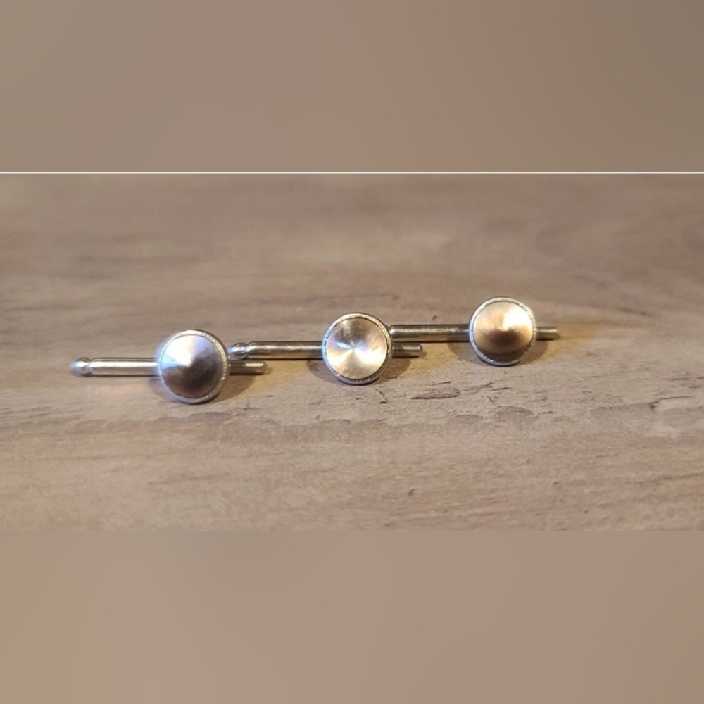 Bundle of 3 Vintage Beautiful Round Pointy Formal Groom Tux Studs ~ Read Details
